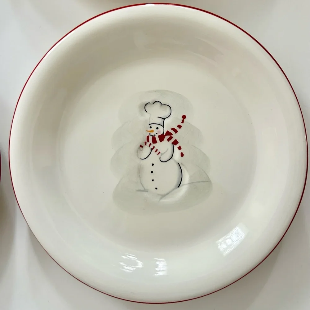 Williams-Sonoma Holiday Snowman Plates- Set of 8